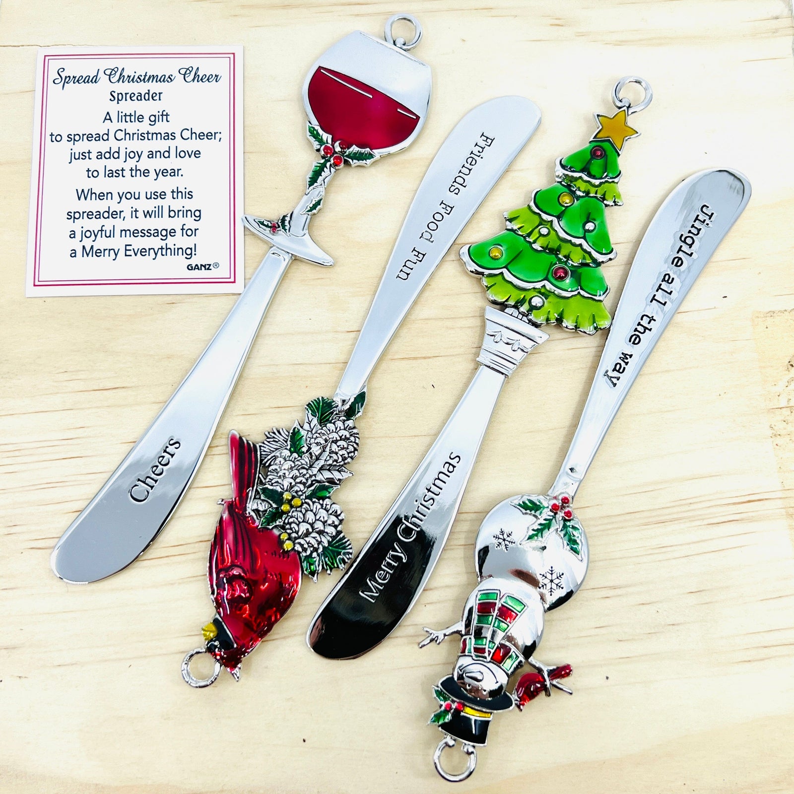 Ganz Cheese Spreaders - Be Merry