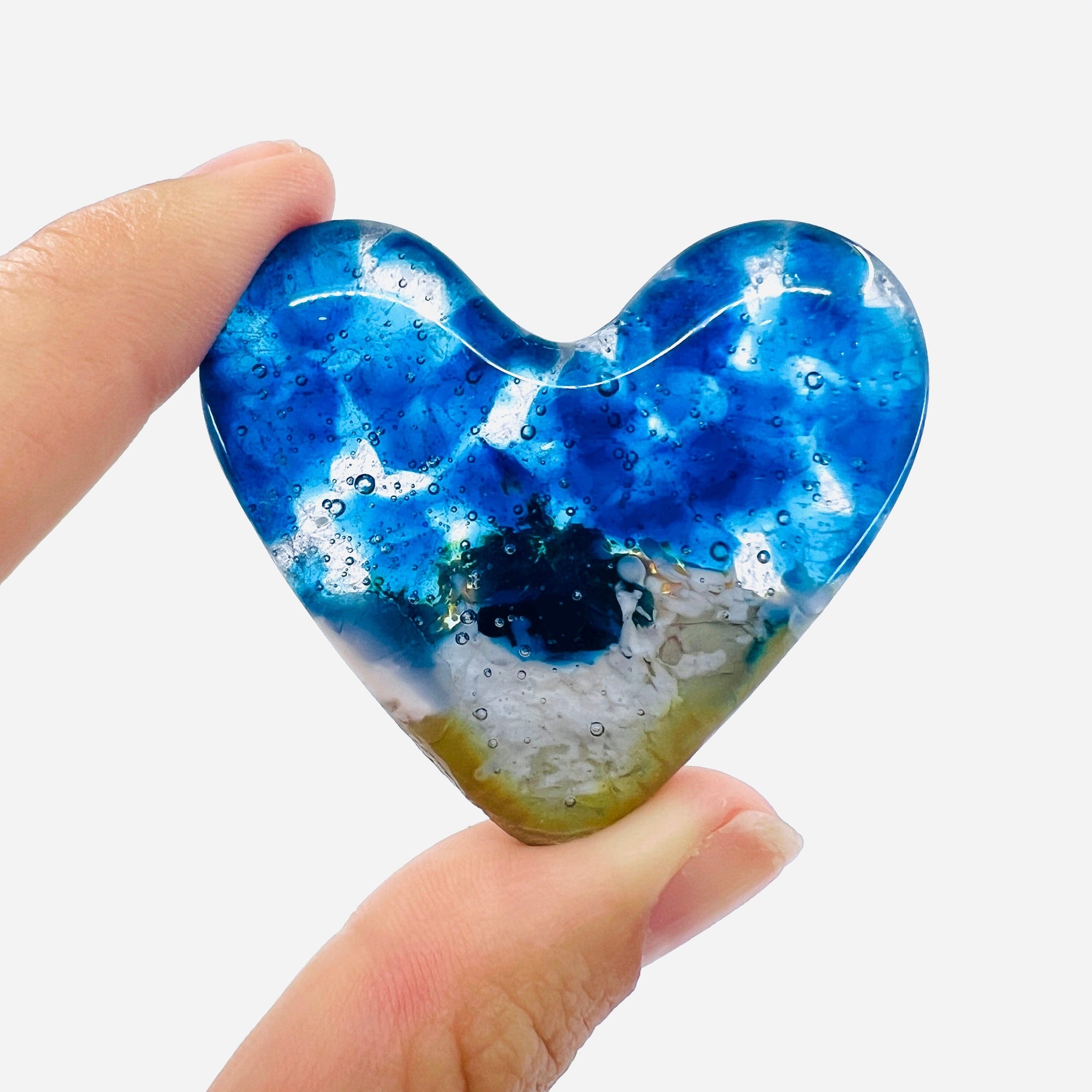 Fused Glass Pocket Hearts - Luke Adams Glass Blowing Studio