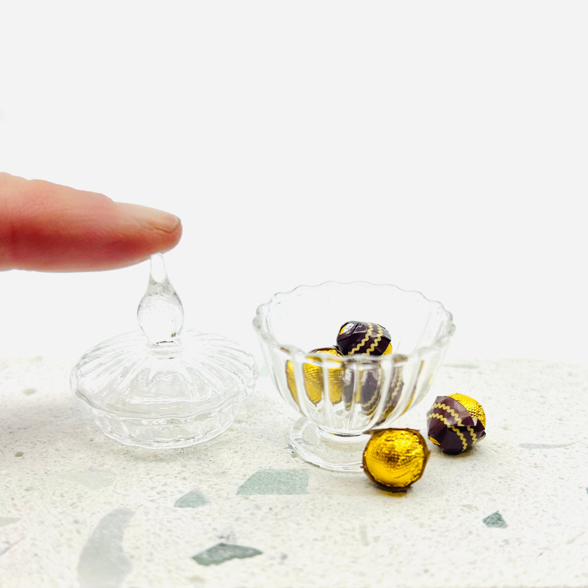 Nana&#39;s Tiniest Glass Candy Dish, Ferrero Rocher Miniature - 