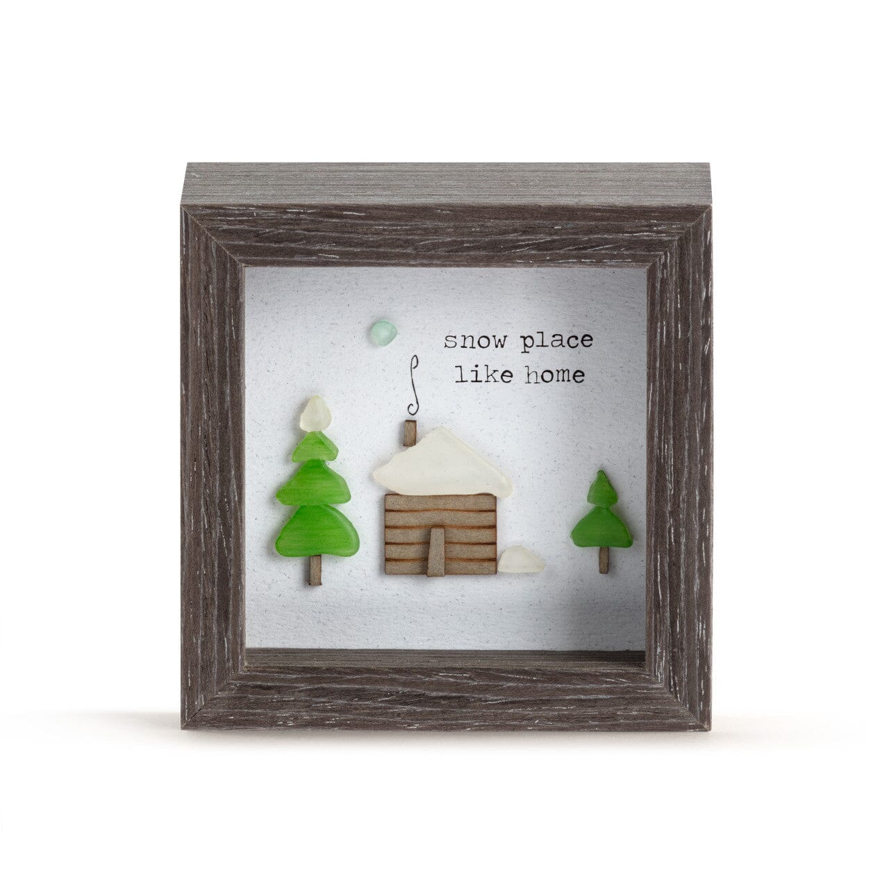 Shadow Box Frame, Snow Place Like Home Decor Demdaco 