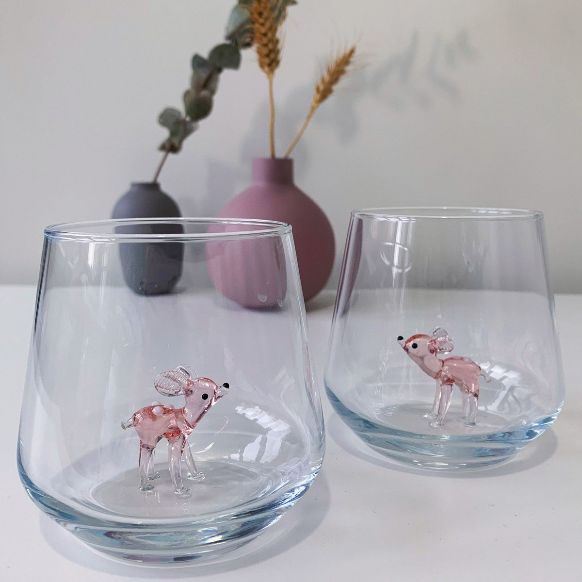 Tiny Animal Drinking Glass, Bambi Decor MiniZoo 