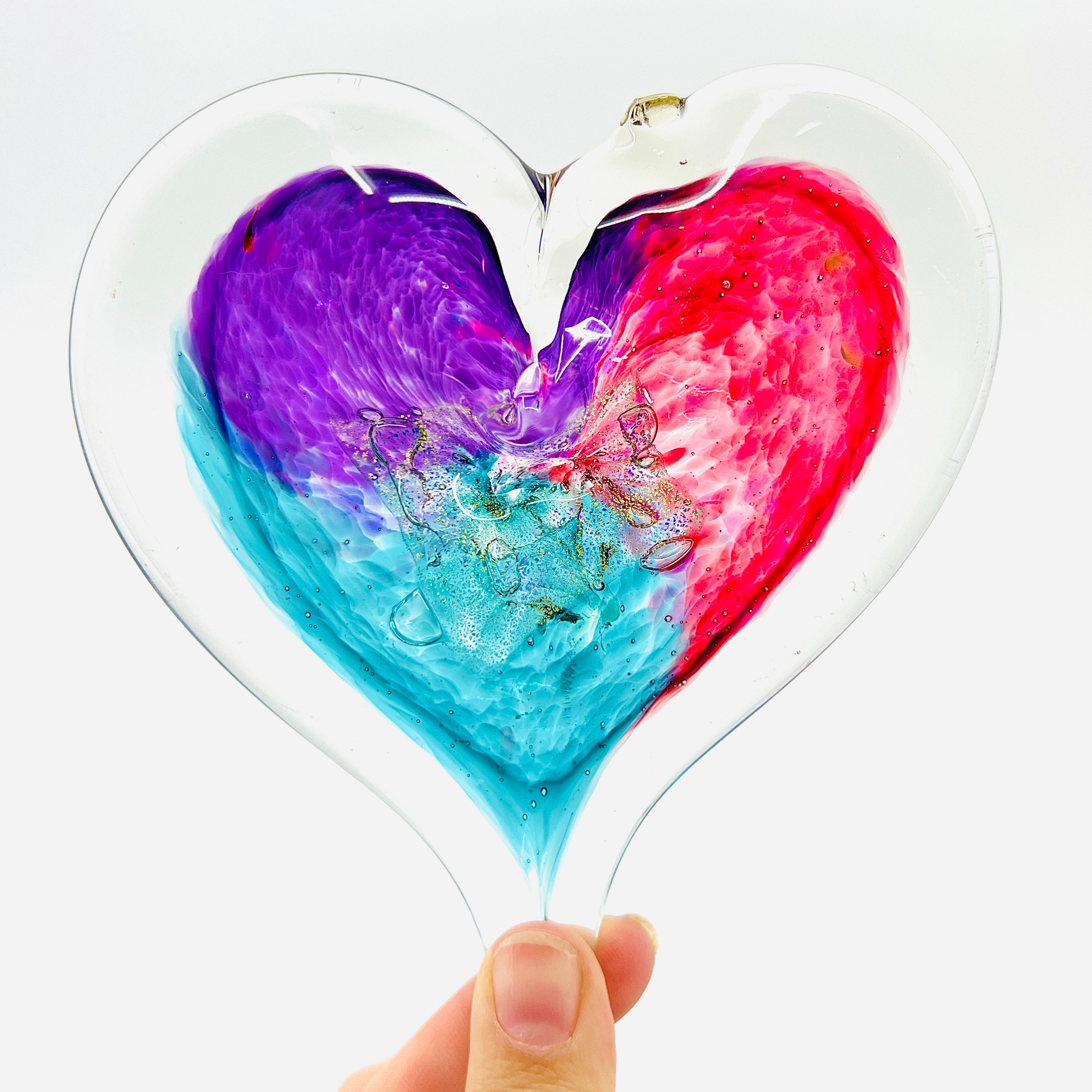 Fused Glass Pocket Hearts - Luke Adams Glass Blowing Studio