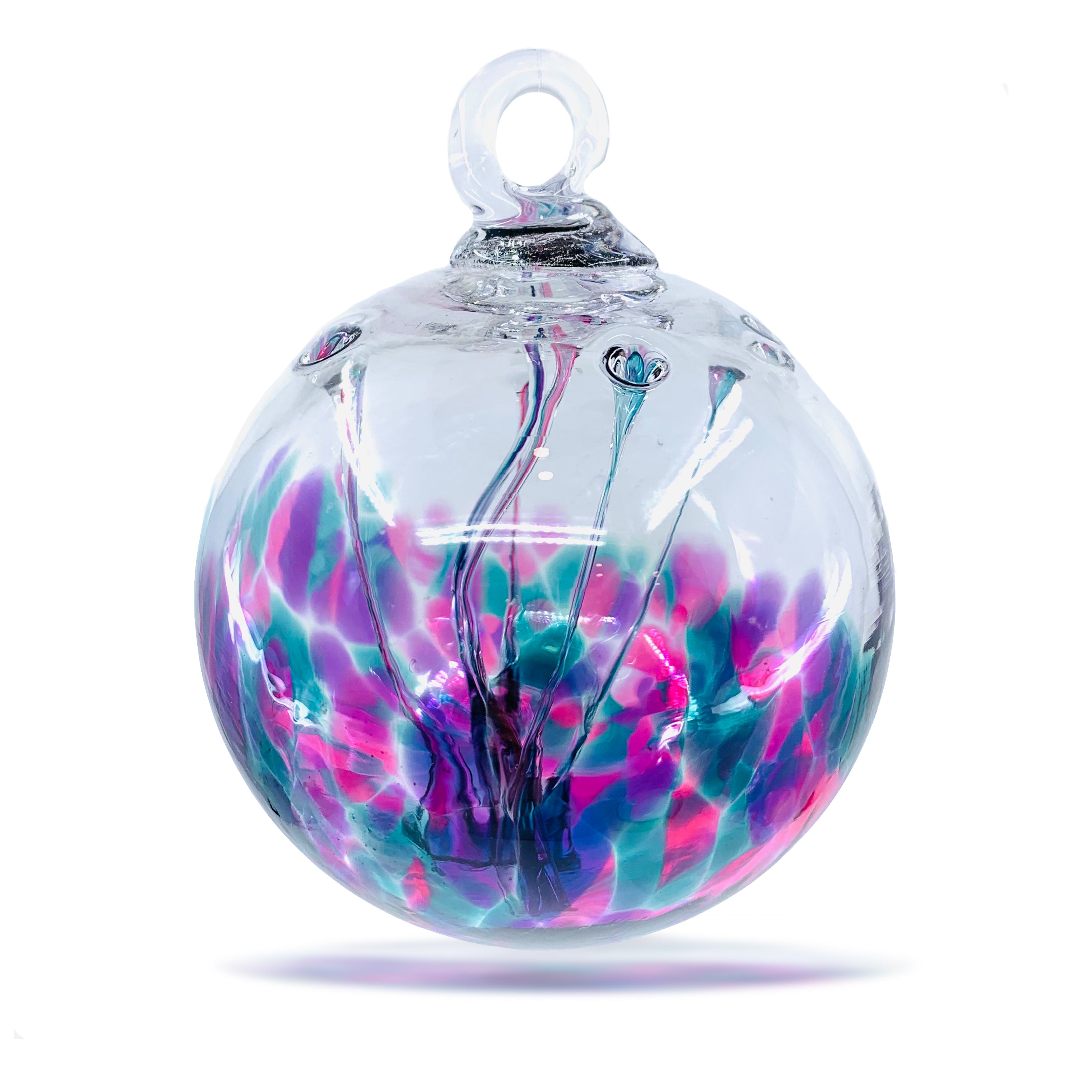 Wish Ball Ornament, Peacock - Luke Adams Glass Blowing Studio