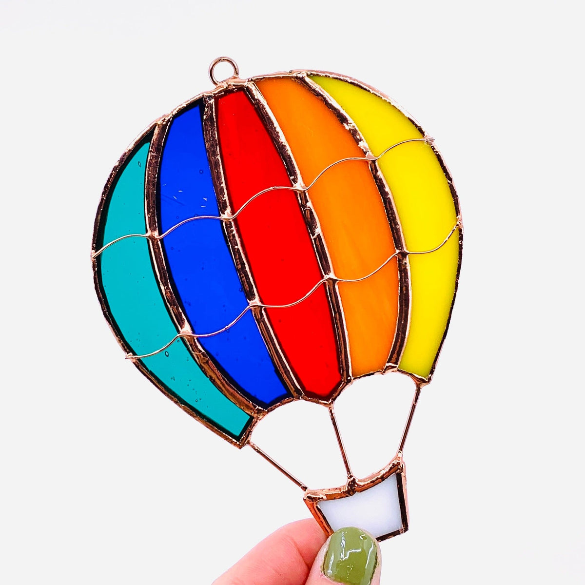 Stained Glass Suncatcher, Hot Air Balloon Ornament Gift Essentials 