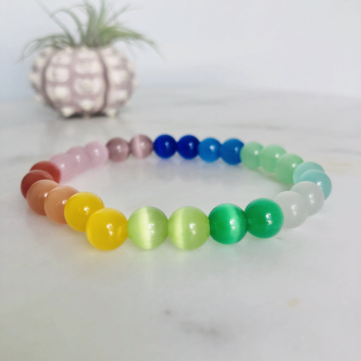 Rainbow Cats Eye Bracelet Manufactured Overseas 