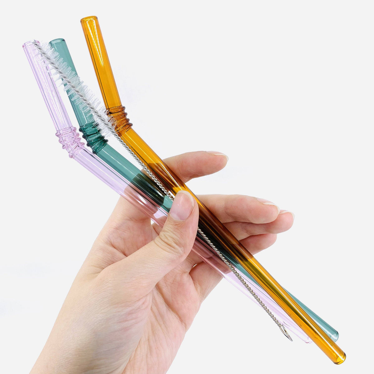 Reusable Butterfly Glass Small Drinking Straws Clear Glass Bar