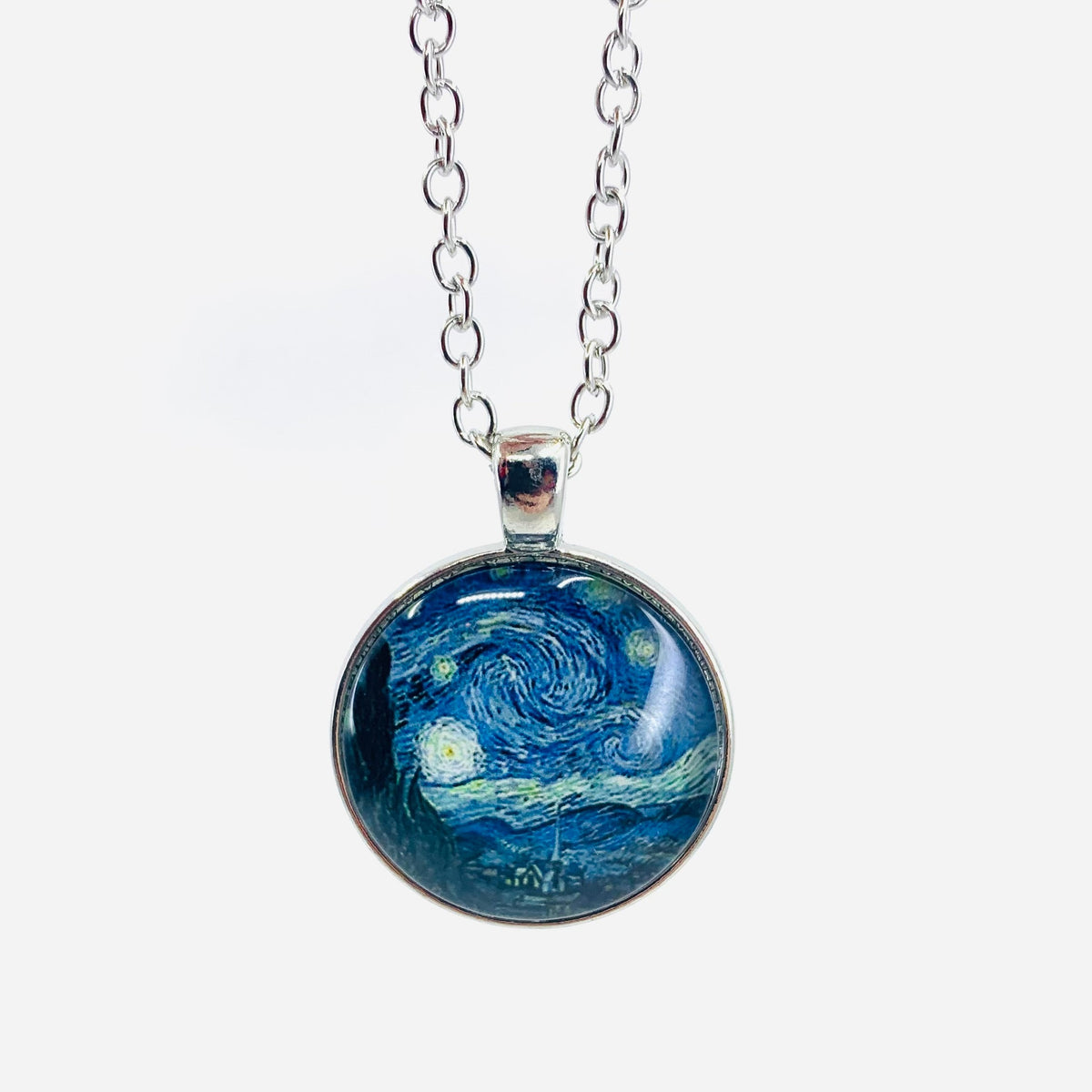 Fine Art Pendant Necklace Luke Adams Glass Blowing Studio Starry Night 