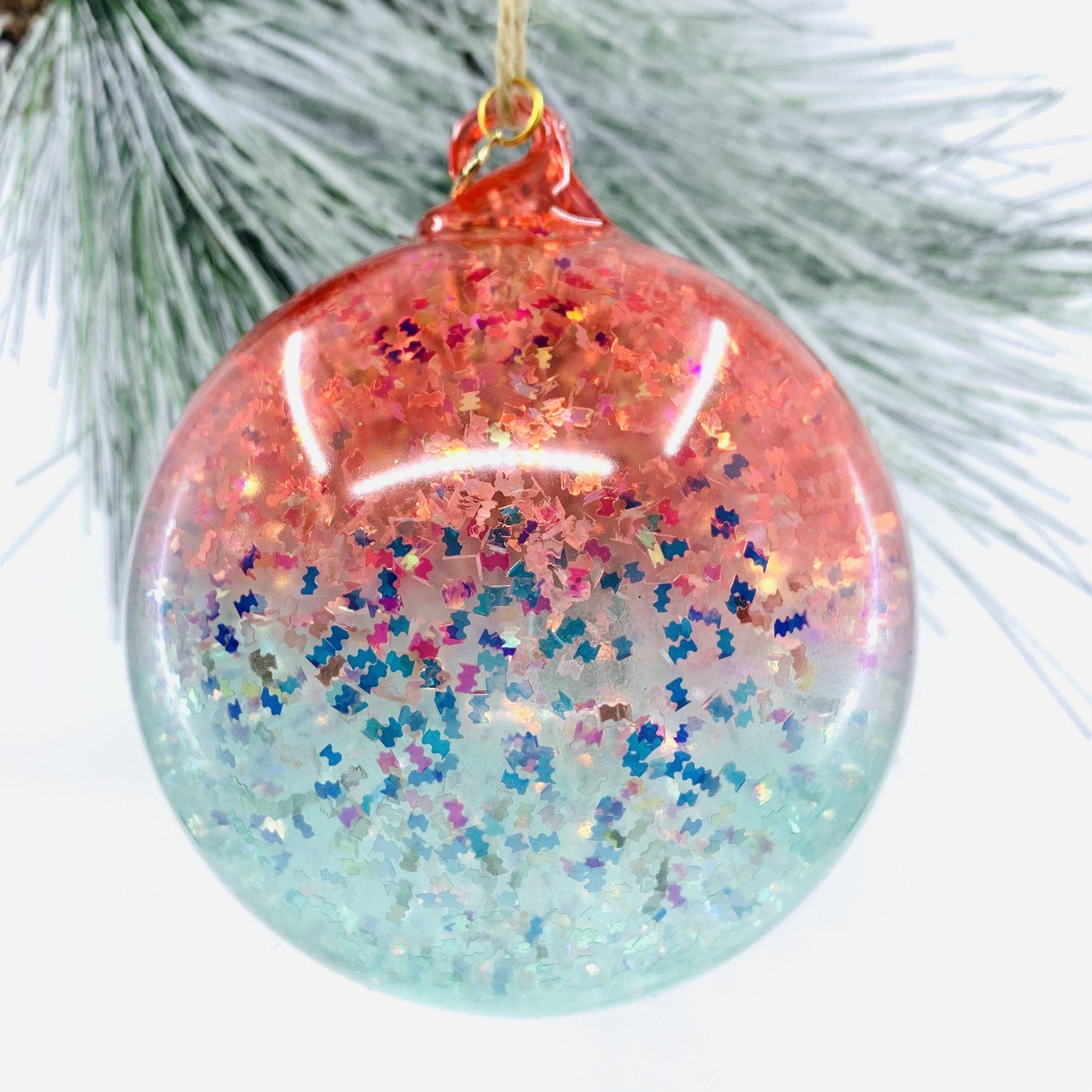 Iridescent Glitter Ball Ornament - Glitterville Studios