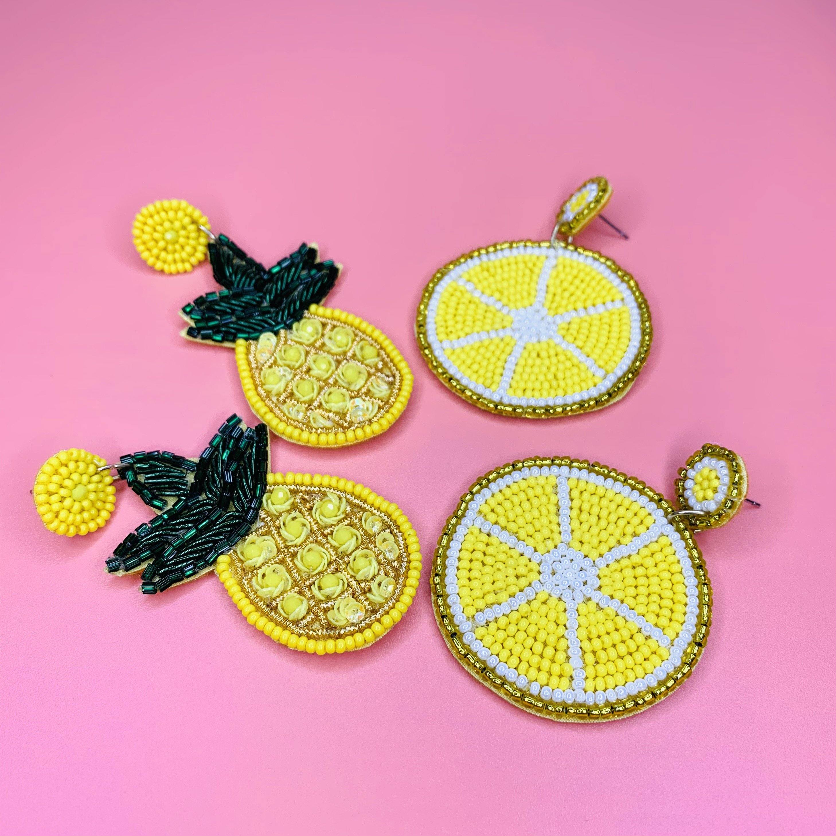 Lemon clearance beaded earrings