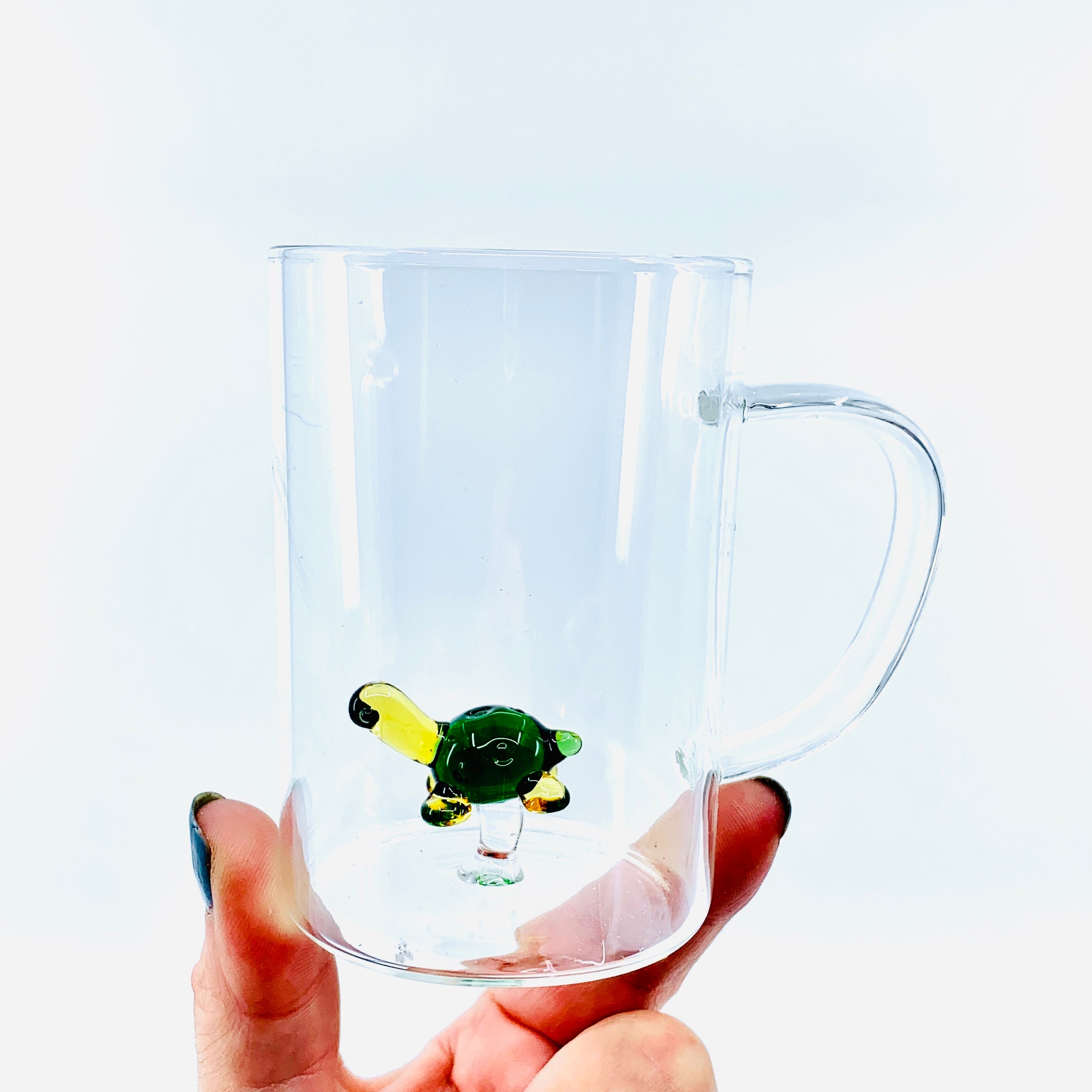 Water Drinking Glasses With Handmade Glass Turtle, Glass Mug, Water Cup,  Glassware Set, Turtle Cup, Animal Mug, Kitchen, Gift for Mom Turtle 