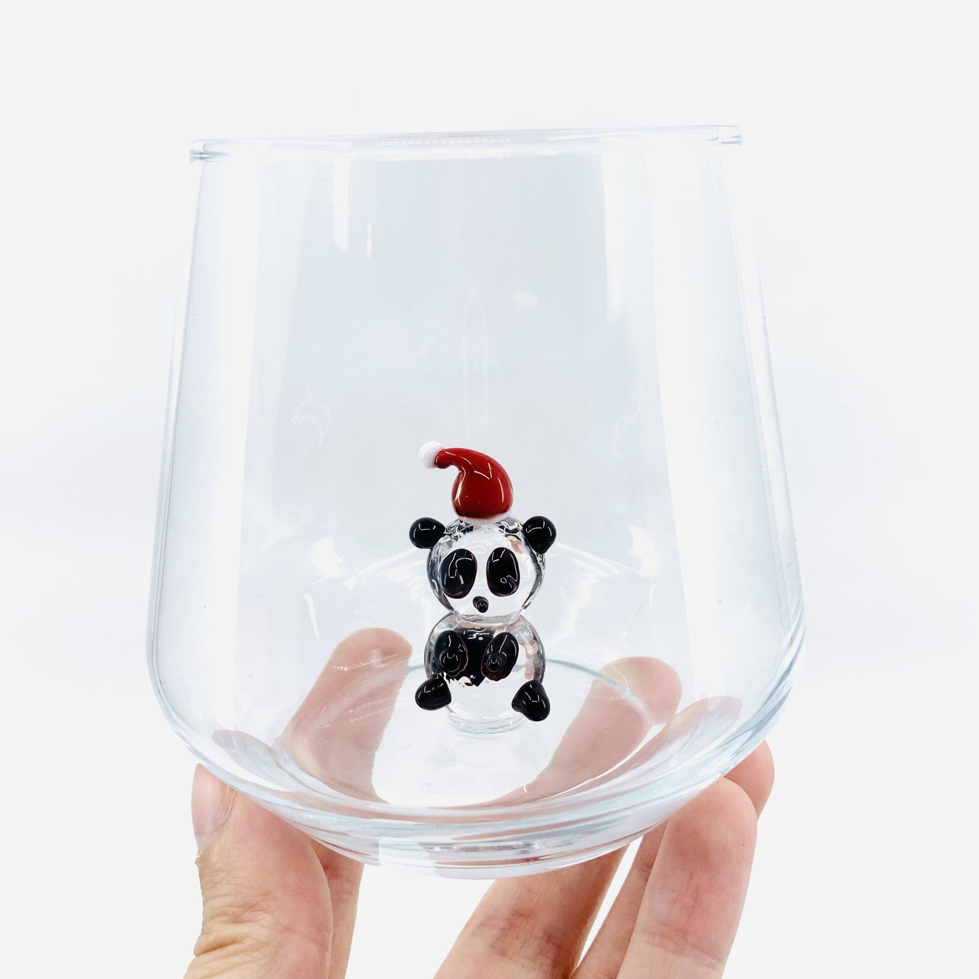 Tiny Animal Drinking Glass, Santa Panda MiniZoo 