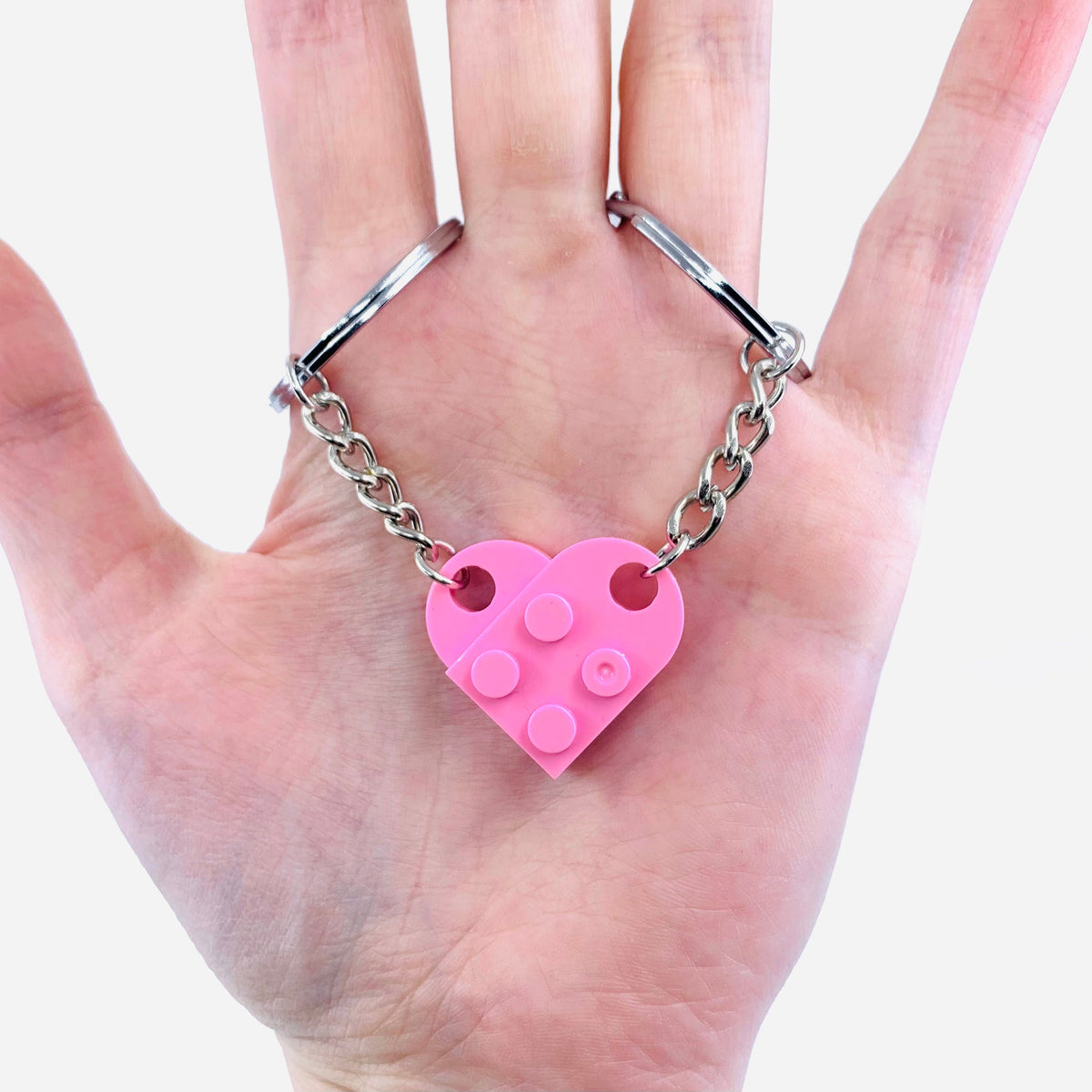 Lego Brick Heart Necklace