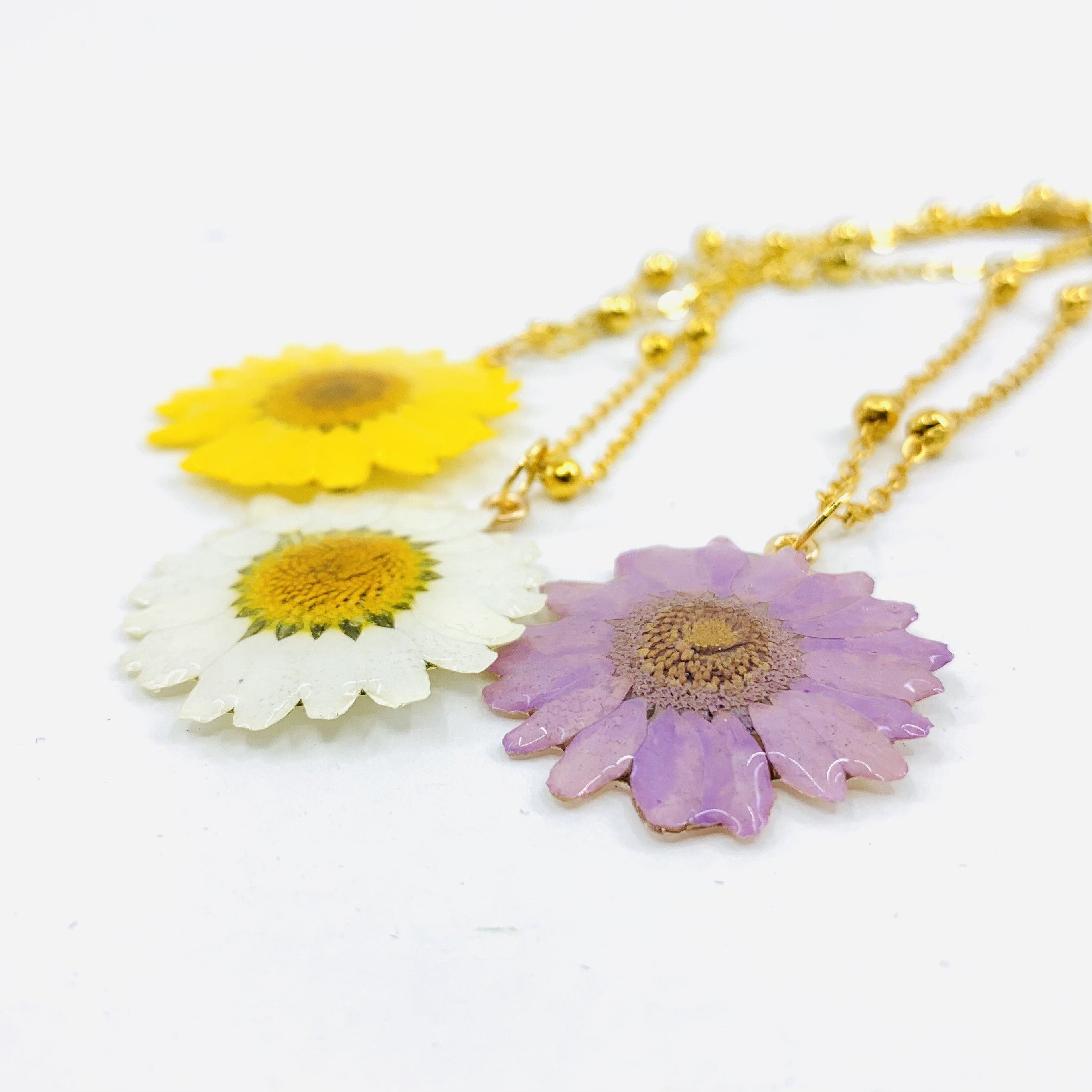 Daisy Flower Locket Necklace