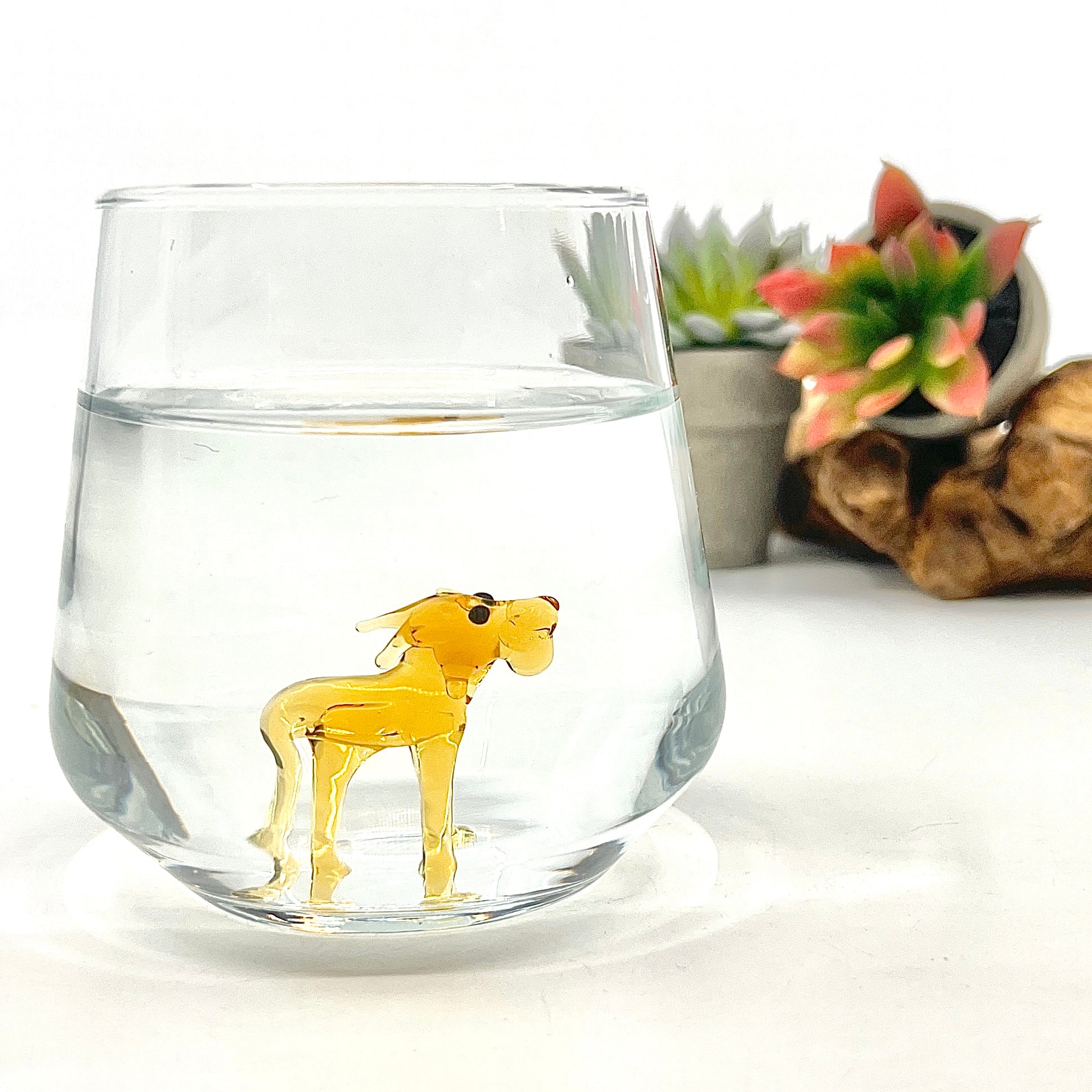 Tiny Animal Wine Glass, Lion Decor MiniZoo 