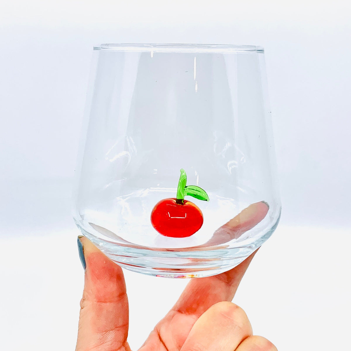 Tiny Animal Wine Glass, Cherry Decor MiniZoo 