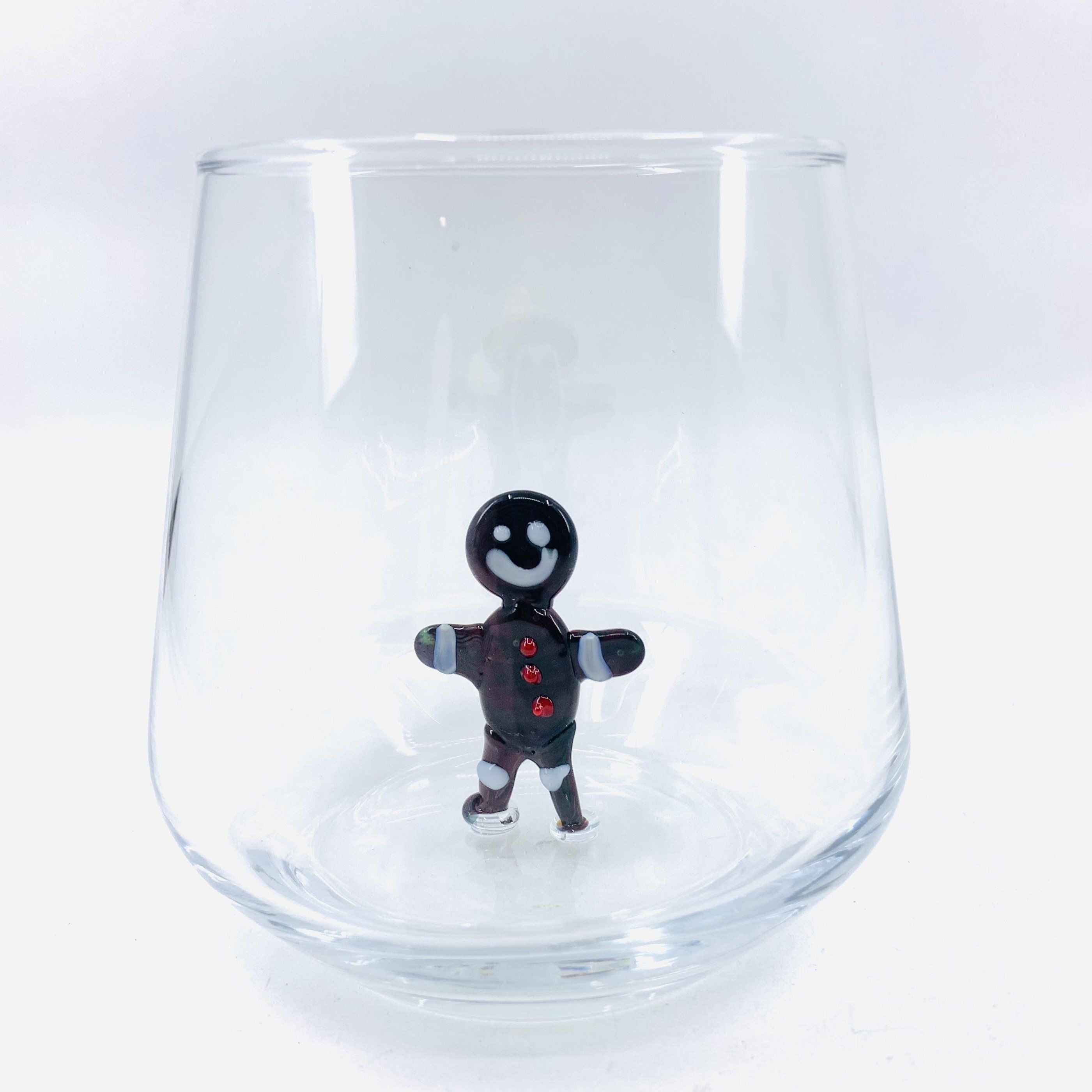 Christmas Wine Glasses With Gingerbread Men