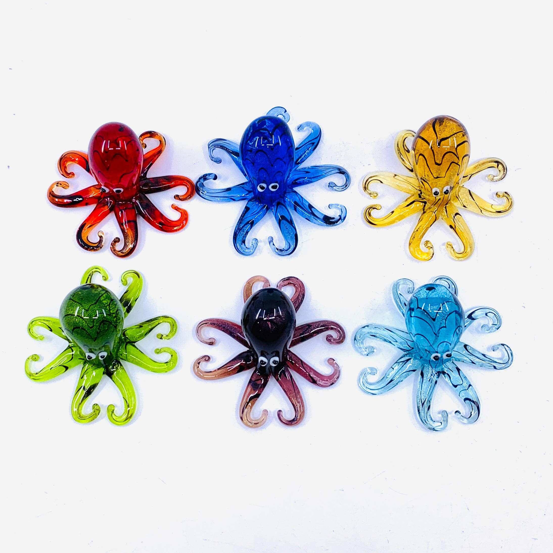 Rainbow Octopus Glass Cup Set of 2- Handcrafted