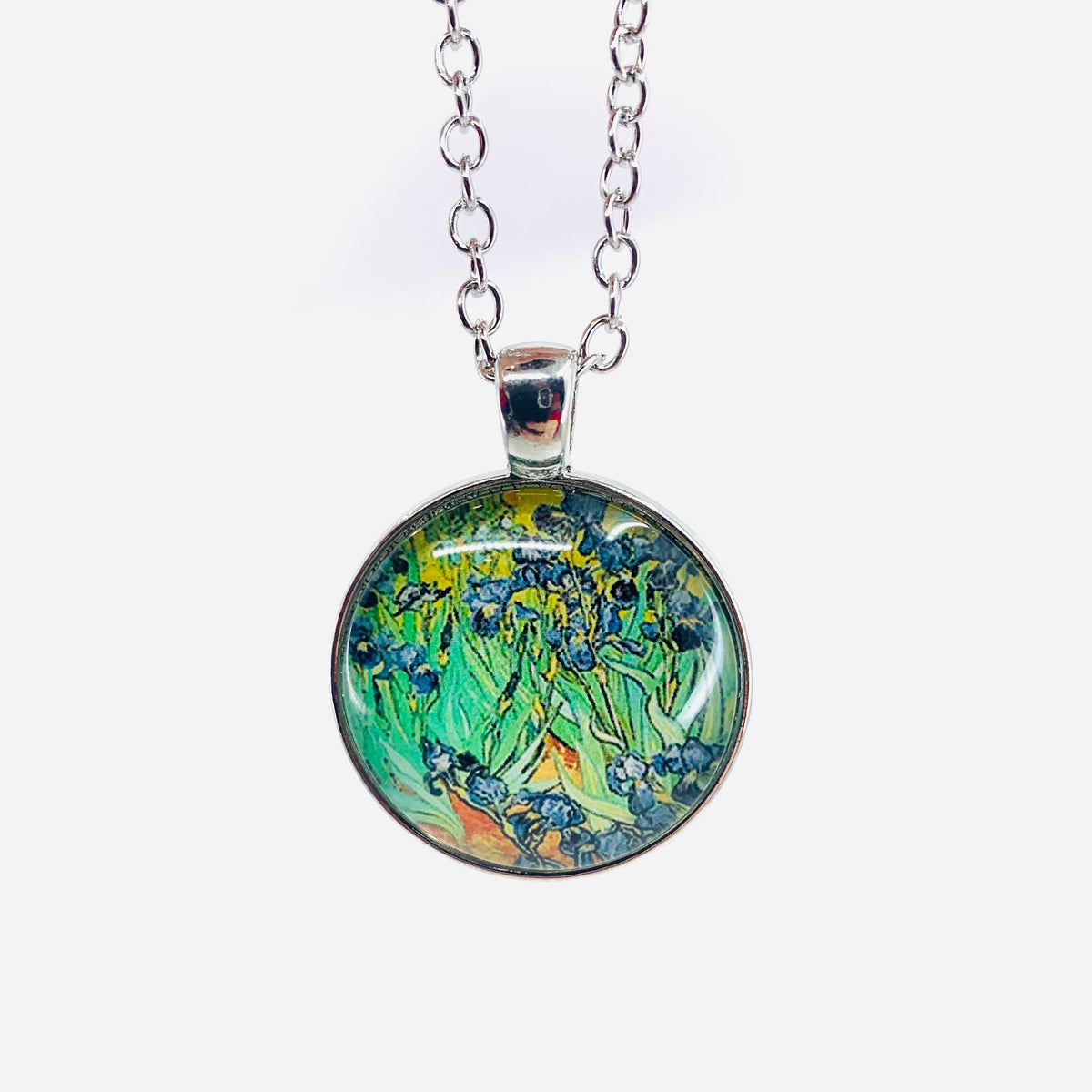 Fine Art Pendant Necklace Luke Adams Glass Blowing Studio Irises 