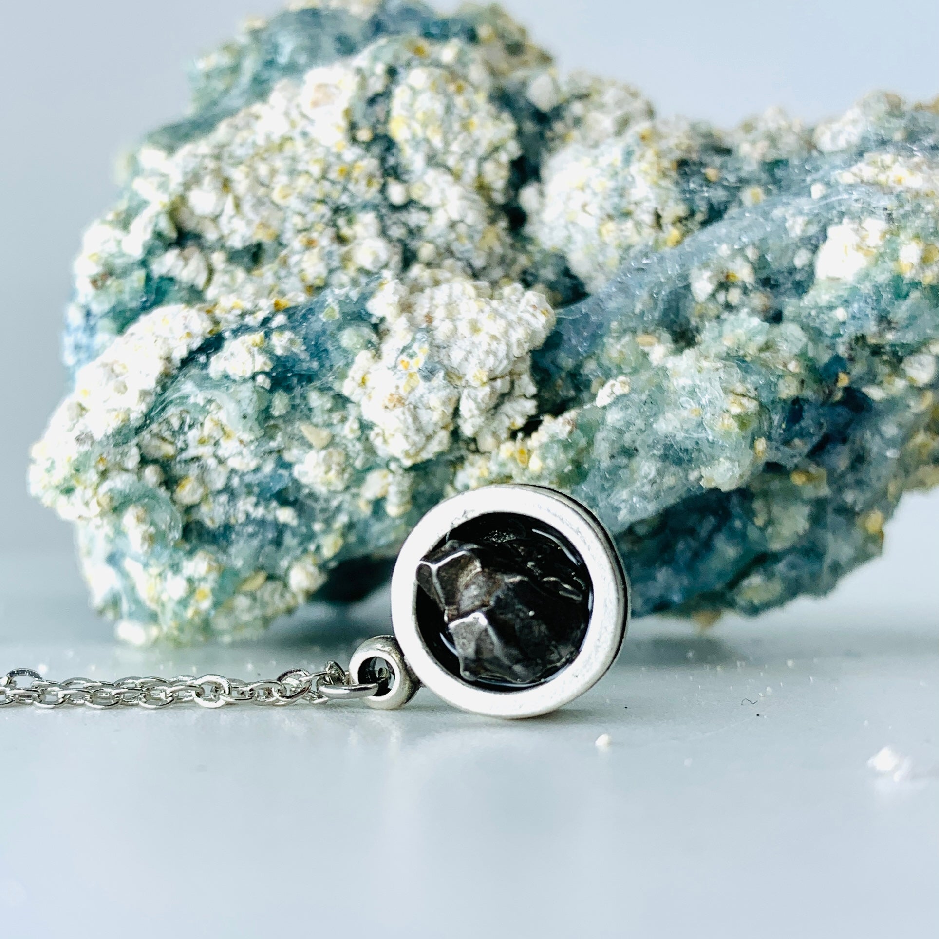 Meteorite Pendant Necklace, Round