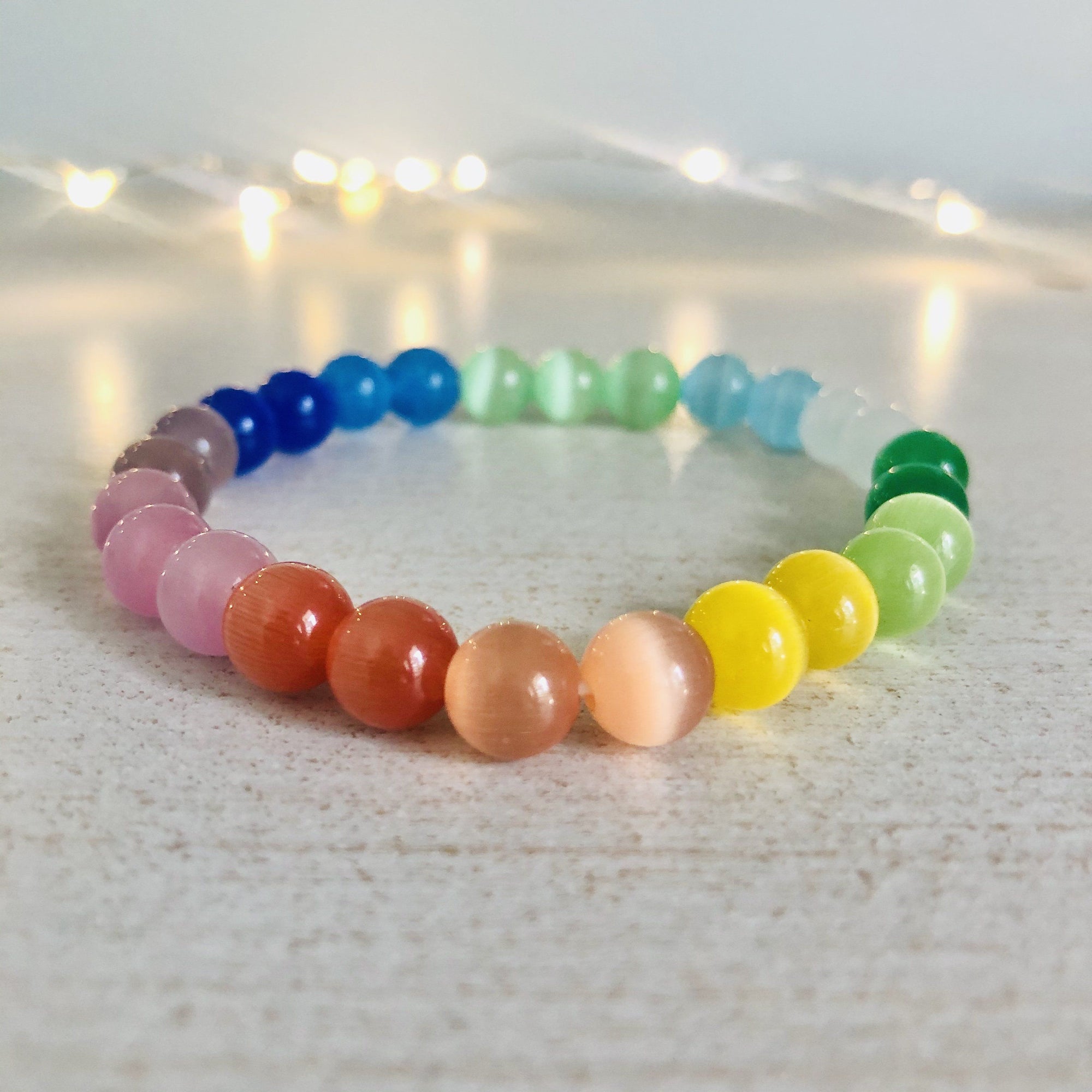 Rainbow Cats Eye Bracelet Manufactured Overseas 