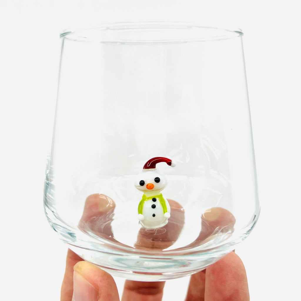 Tiny Animal Glass Straw, Snowman