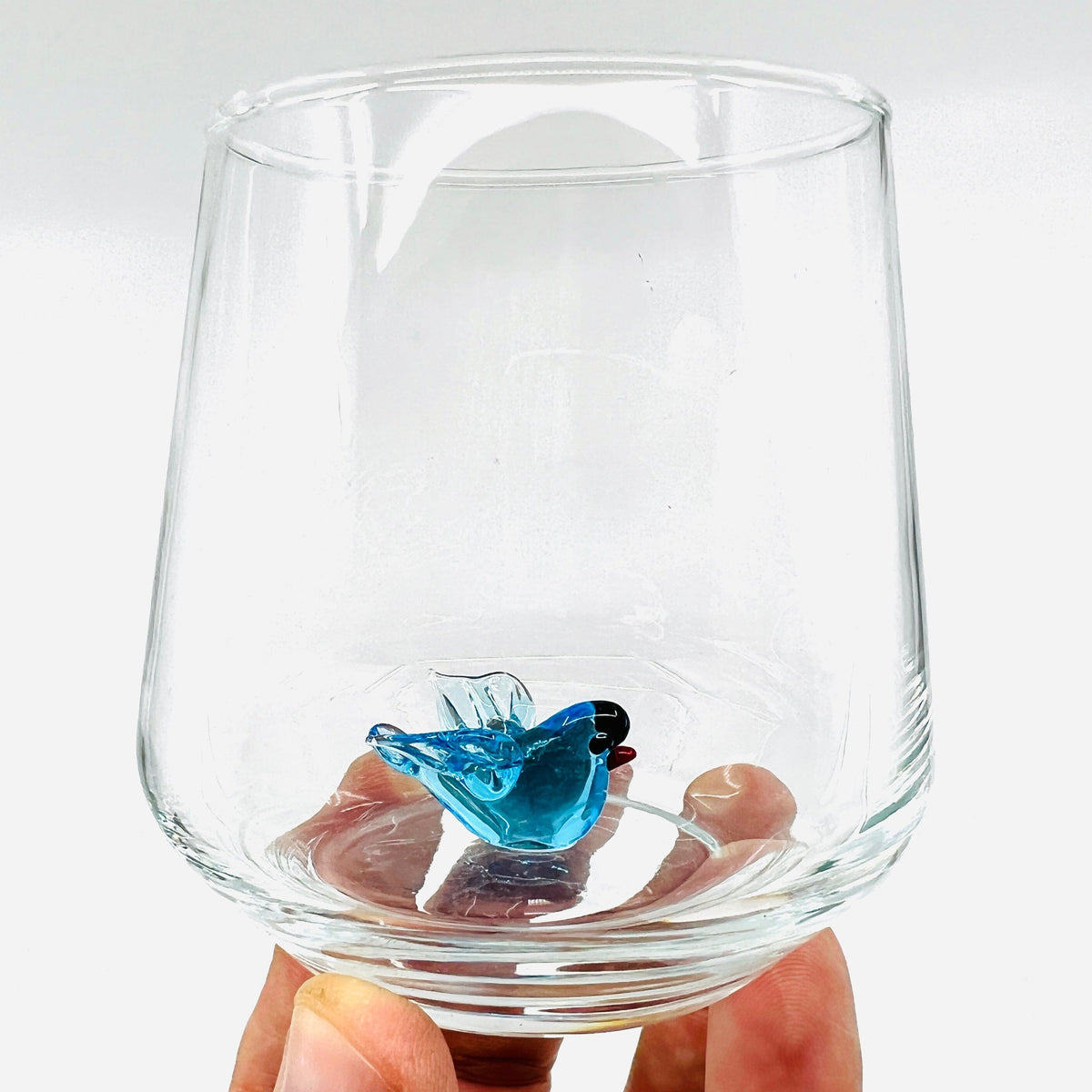 Tiny Animal Wine Glass, Blue Dove Decor MiniZoo 