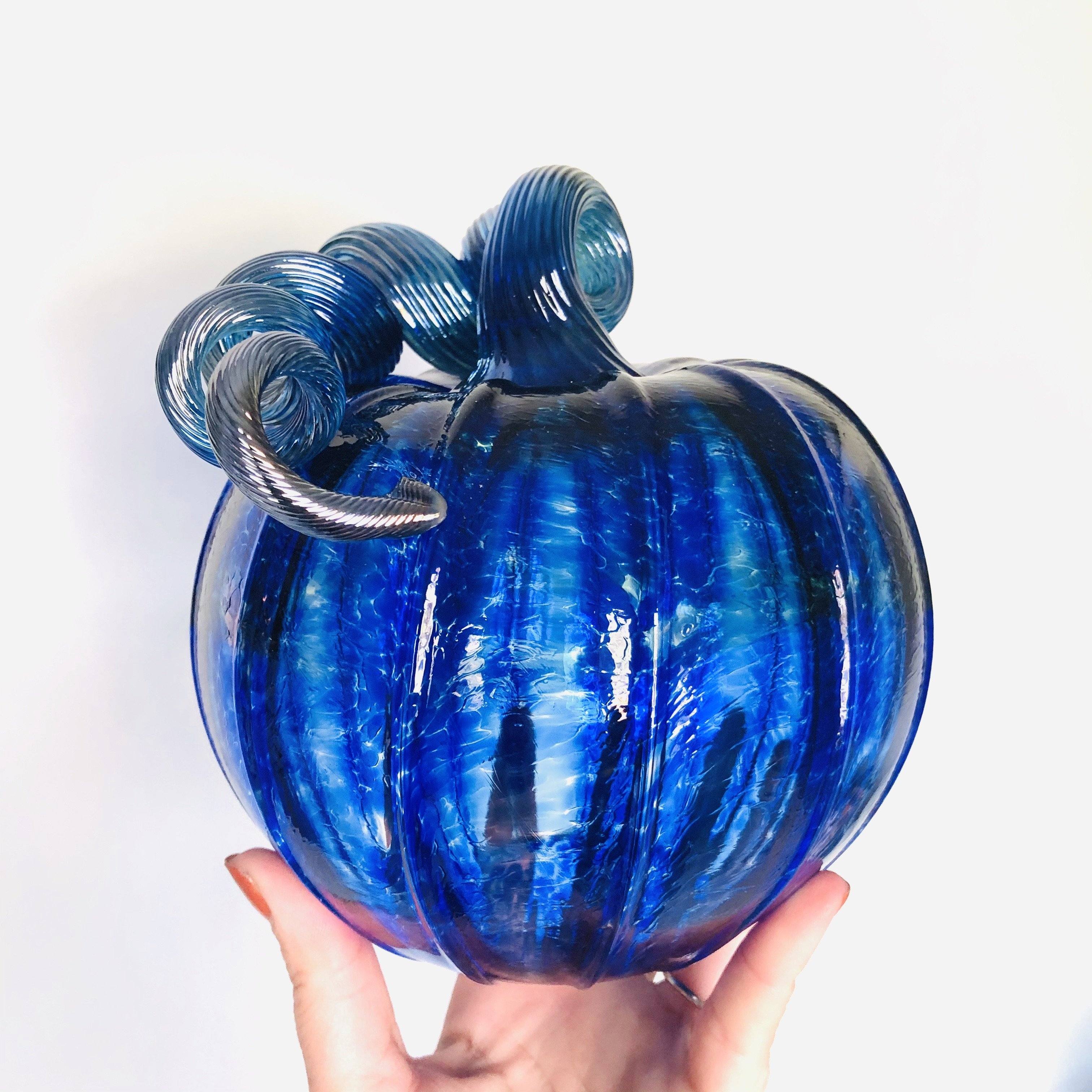 Blue on Blue store Glass Pumpkin- Blown Glass