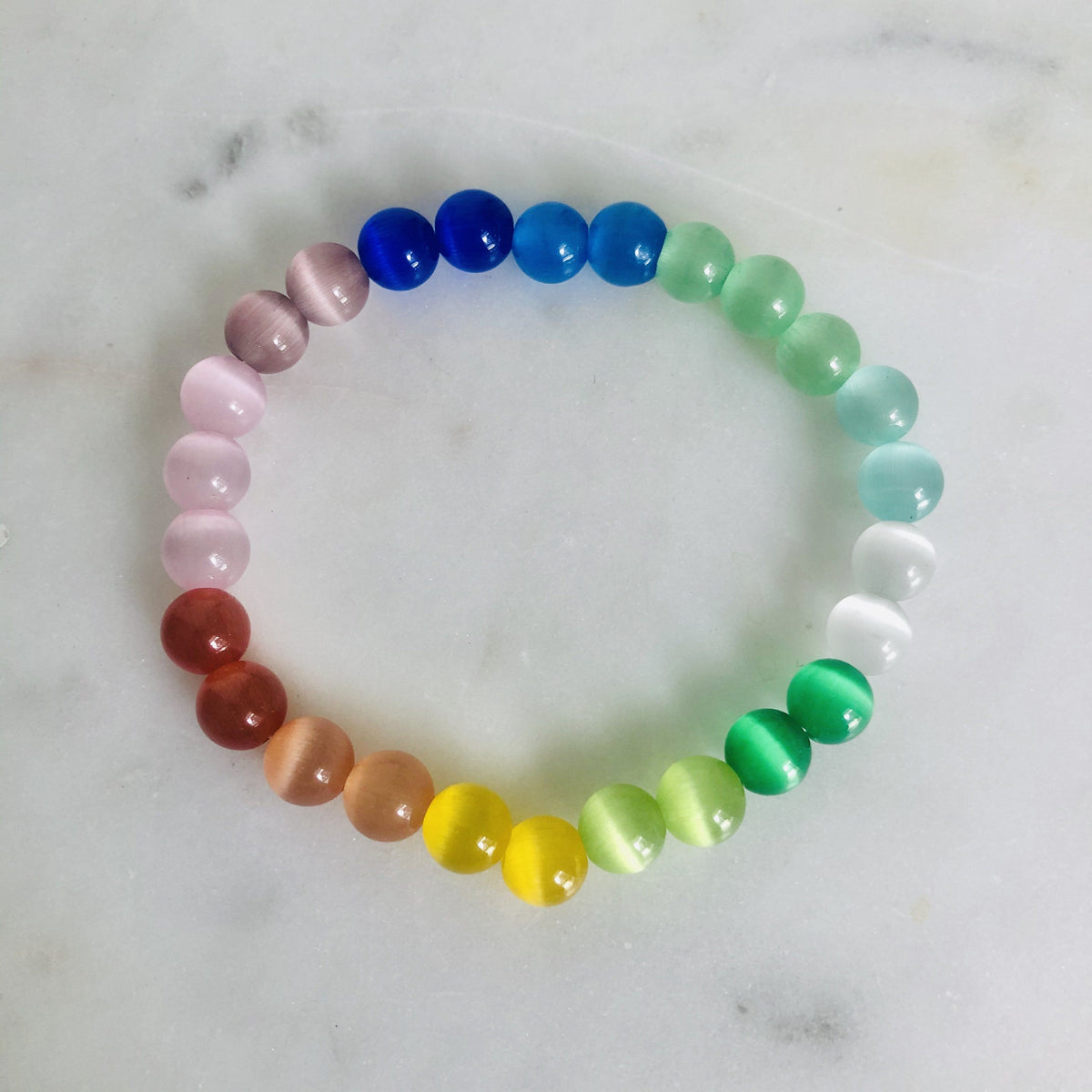 Rainbow Cats Eye Bracelet Manufactured Overseas 