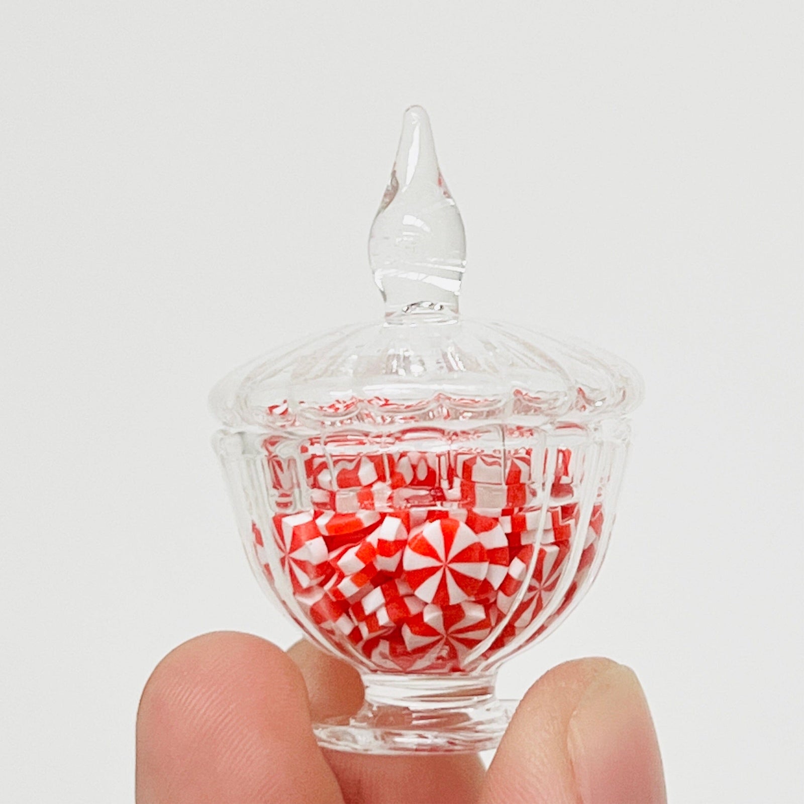 Tiniest Glass Jar of Candy Canes - Luke Adams Glass Blowing Studio