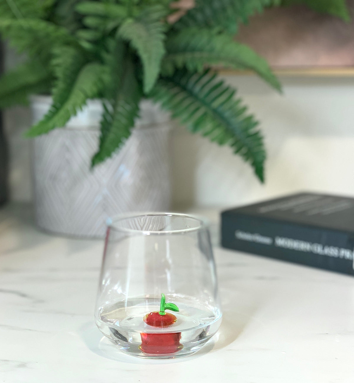 Tiny Animal Wine Glass, Cherry Decor MiniZoo 